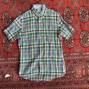 Brooks Brothers Men's 1818 Regent 100% Linen Short Sleeve Button Up Shirt